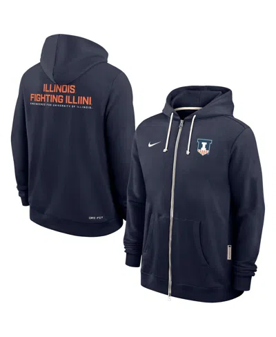 Nike Men's Navy Illinois Fighting Illini 2025 Sideline Performance Full-zip Hoodie In Blue