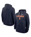 Nike Men's Navy Illinois Fighting Illini 2025 Sideline Performance Pullover Hoodie In Blue
