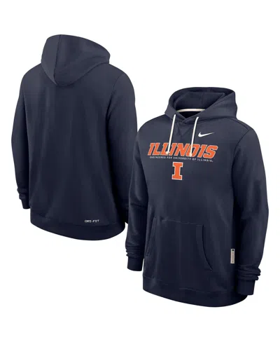Nike Men's Navy Illinois Fighting Illini 2025 Sideline Performance Pullover Hoodie In Blue