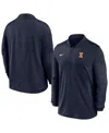 Nike Men's Navy Illinois Fighting Illini Dri-fit Half-zip Pullover Sweatshirt In Blue