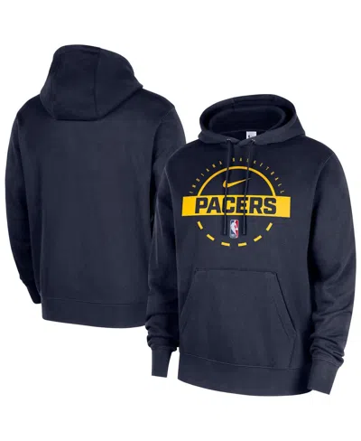 NIKE MEN'S NAVY INDIANA PACERS 2025/26 AUTHENTIC PRACTICE CLUB PULLOVER HOODIE