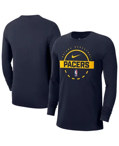 Nike Men's Navy Indiana Pacers Authentic Long Sleeve Practice T-shirt In Blue
