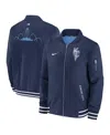 Nike Men's Navy Kansas City Royals Authentic Collection City Connect Full-zip Bomber Jacket In Blue