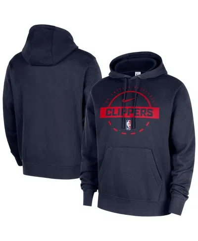 Nike Men's Navy La Clippers 2025/26 Authentic Practice Club Pullover Hoodie In Black