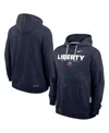 Nike Men's Navy Liberty Flames 2025 Sideline Performance Pullover Hoodie In Blue