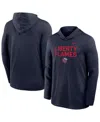 Nike Men's Navy Liberty Flames Sideline Dri-fit Lightweight Sweatshirt In Blue