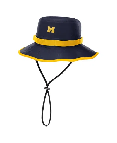 Nike Navy Michigan Wolverines 2025 Sideline Apex Boonie Bucket Hat In Blue