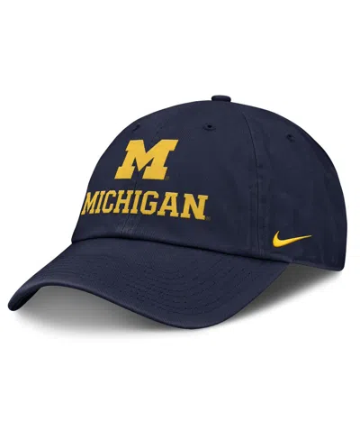 Nike Navy Michigan Wolverines 2025 Sideline Club Adjustable Hat