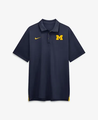 Nike Men's Navy Michigan Wolverines 2026 Sideline Tour Dri-fit Polo Shirt In Blue