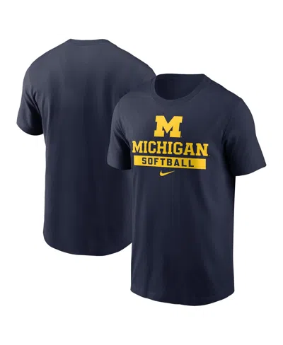 NIKE MEN'S NAVY MICHIGAN WOLVERINES SOFTBALL T-SHIRT