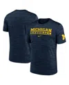 Nike Navy Michigan Wolverines Velocity Baseball Wordmark Stack Performance T-shirt In Blue