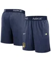 Nike Men's Navy Milwaukee Brewers Authentic Collection Performance Knit Shorts In Navy