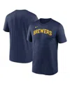 Nike Navy Milwaukee Brewers Wordmark Legend Performance T-shirt In Navy