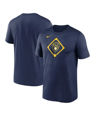 Nike Navy Milwaukee Brewers Icon Legend Performance T-shirt In Blue