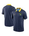 Nike Men's Navy Milwaukee Brewers Legacy Icon Vapor Performance Polo Shirt In Navy,yellow