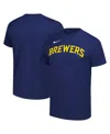 Nike Navy Milwaukee Brewers Wordmark Legend Performance T-shirt In Navy