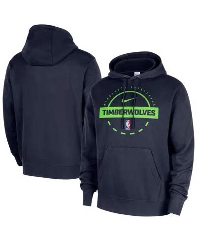 Nike Men's Navy Minnesota Timberwolves 2025/26 Authentic Practice Club Pullover Hoodie In Blue