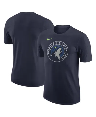 Nike Men's Navy Minnesota Timberwolves Essential T-shirt In Gray