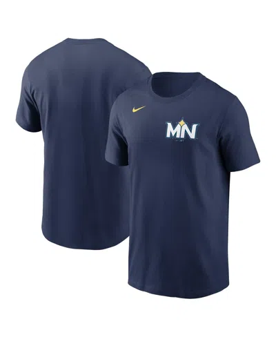 NIKE MEN'S NAVY MINNESOTA TWINS 2024 CITY CONNECT WORDMARK T-SHIRT