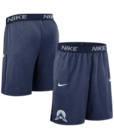 Nike Men's Navy Minnesota Twins Authentic Collection City Connect Performance Knit Shorts In Blue