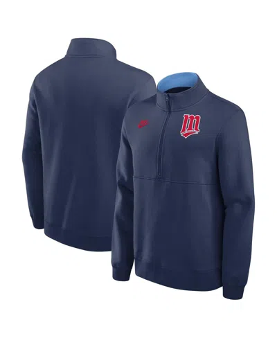 Nike Men's Navy Minnesota Twins Cooperstown Collection Fleece Half-zip Pullover Sweatshirt
