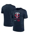 Nike Men's Navy Minnesota Twins Large Logo Velocity T-shirt In Navy