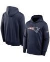 NIKE MEN'S NAVY NEW ENGLAND PATRIOTS FAN GEAR PRIMARY LOGO PERFORMANCE PULLOVER HOODIE