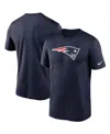 Nike Men's Big And Tall Navy New England Patriots Logo Essential Legend Performance T-shirt In Blue