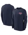Nike Men's Navy New England Patriots Primetime Club Fleece Pullover Sweatshirt In Blue