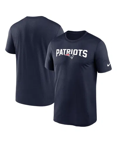 NIKE MEN'S NAVY NEW ENGLAND PATRIOTS PRIMETIME LEGEND WORDMARK PERFORMANCE T-SHIRT