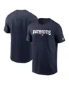 Nike Navy New England Patriots Primetime Wordmark Essential T-shirt In Blue