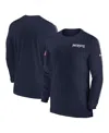 Nike Navy Dallas Cowboys Sideline Coach Uv Performance Long Sleeve T-shirt In Navy,white
