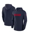 Nike Men's Navy New England Patriots Sideline Hoodie Performance Long Sleeve T-shirt In Navy