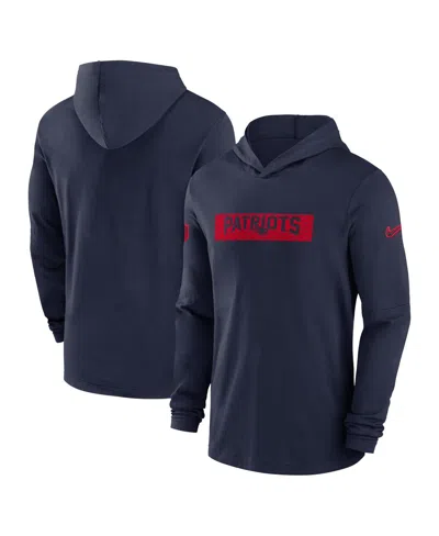 Nike Men's Navy New England Patriots Sideline Hoodie Performance Long Sleeve T-shirt