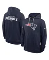 Nike Navy New England Patriots Sideline Initial Home Performance Pullover Hoodie In Blue