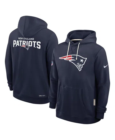 NIKE MEN'S NAVY NEW ENGLAND PATRIOTS SIDELINE INITIAL HOME PERFORMANCE PULLOVER HOODIE
