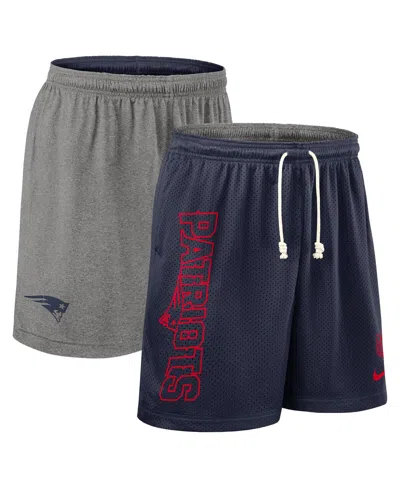 Nike Men's Navy New England Patriots Sideline Reversible Performance Shorts In Blue