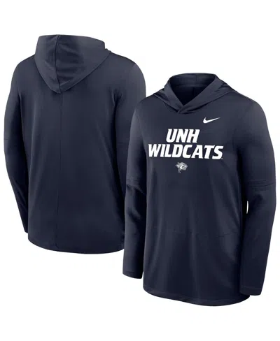 Nike Men's Navy New Hampshire Wildcats Sideline Dri-fit Lightweight Sweatshirt In Blue
