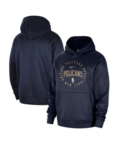 Nike Men's Navy New Orleans Pelicans 2024/25 Spotlight On-court Practice Performance Pullover Hoodie In Blue