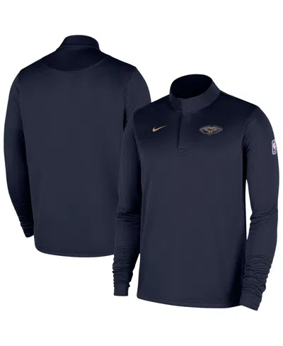 Nike Men's Navy New Orleans Pelicans 2025/26 Authentic Coaches Quarter-zip Dri-fit Sweatshirt In Blue