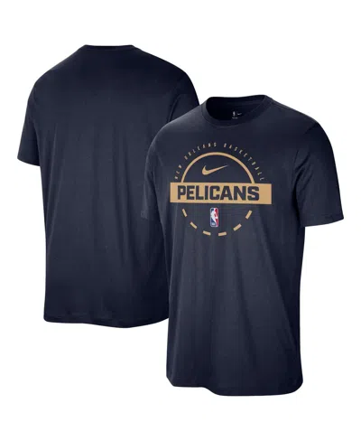 Nike Men's Navy New Orleans Pelicans Authentic Practice T-shirt In Blue