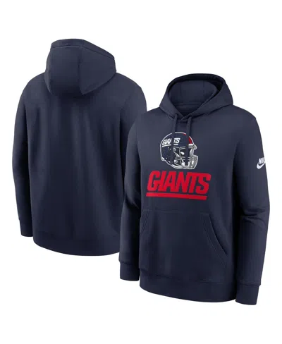 NIKE MEN'S NAVY NEW YORK GIANTS BEST SEASON REWIND CLUB PULLOVER HOODIE