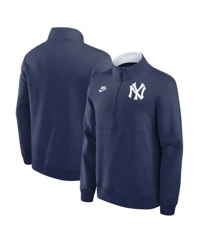 Nike Men's Navy New York Yankees Cooperstown Collection Fleece Half-zip Pullover Sweatshirt