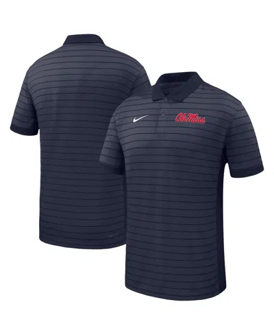 Nike Men's Navy Ole Miss Rebels 2025 Early Seasonâ Coaches Sideline Victory Stripe Performance Polo Shirt In Blue