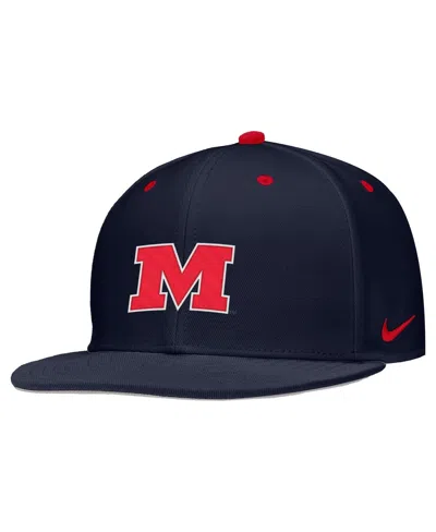 Nike Men's Navy Ole Miss Rebels 2025â On-field True Dri-fit Fitted Hat In Blue