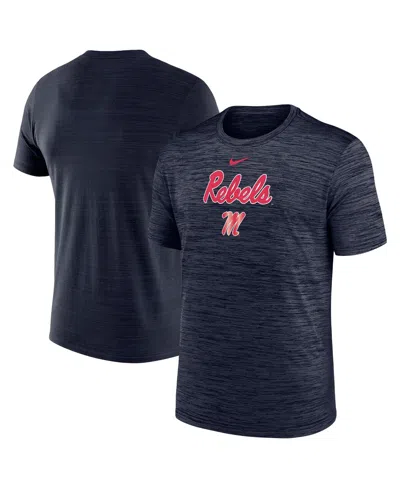 Nike Men's Navy Ole Miss Rebels Velocity Performance T-shirt In Black