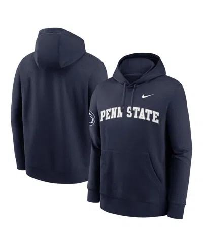 Nike Navy Penn State Nittany Lions 2025 Sideline Club Fleece Pullover Hoodie In Blue