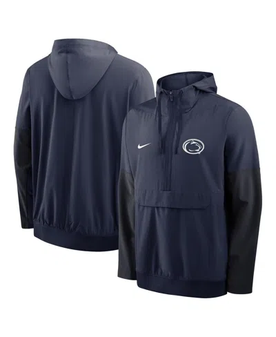 Nike Men's Navy Penn State Nittany Lions Anorak Half-zip Hoodie Jacket In Blue