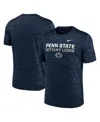 Nike Men's Navy Penn State Nittany Lions Campus Center Stack Velocity Performance T-shirt In Blue
