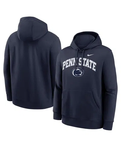 NIKE MEN'S NAVY PENN STATE NITTANY LIONS CLUB FLEECE ARCH PULLOVER HOODIE